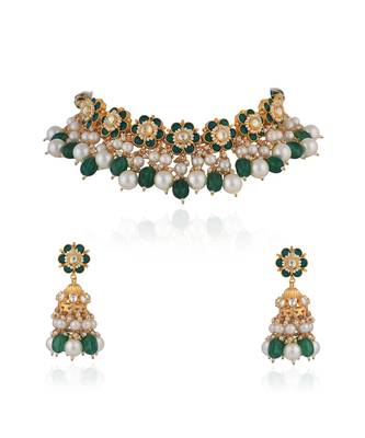 Emerald green choker set 1