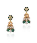 Green & white jhumki