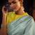 Mint fancy fabric plain saree with swarovski diamond work lace border with jacquard woven blouse saree with blouse