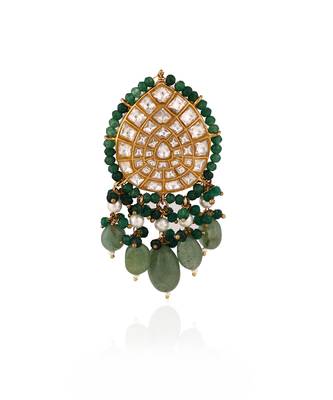 Sea Green & White Brooch 1
