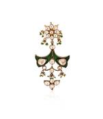 Green & White Flower Groom Brooch