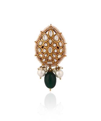 Green & White Brooch 1
