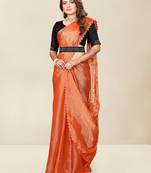 Women'S Solid Plain Saree With Belt
