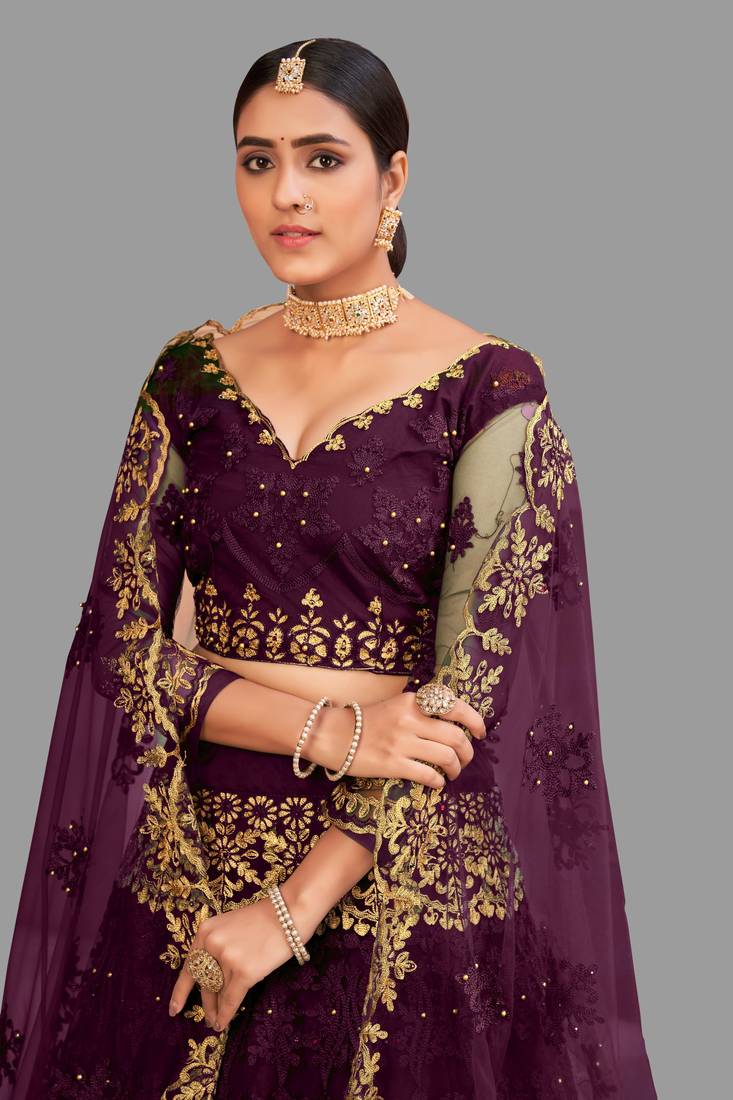 Light Purple Colour Embroidered Lehenga Choli main image 1