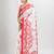 White cotton red border printed saree