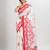 White cotton red border printed saree