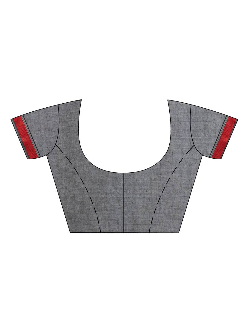 Ash grey begampuri organic cotton saree