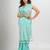 Paled Turquoise cotton with Jacquard Zari border and zari Stripe pallu handloom Saree