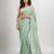 Sage green cotton with Jacquard Zari border and zari Stripe pallu handloom Saree