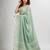 Sage green cotton with Jacquard Zari border and zari Stripe pallu handloom Saree