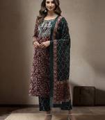 Mauve printed cotton kurta-suits