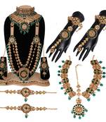 Soni craft  admirable fashion green  kundan wedding wear bridel necklace set (0965)