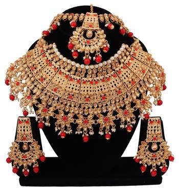Soni craft ethnic designer red kundan choker necklace  set                ( 0966) 1