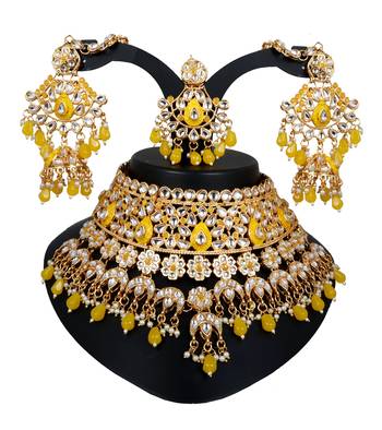 Soni craft women fashion yellow color  necklace set  (0973) 1