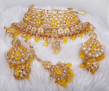 Soni craft women fashion yellow color  necklace set  (0973) 2