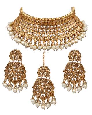 Soni craft festival fashion brown kundan necklace set (0979) 3