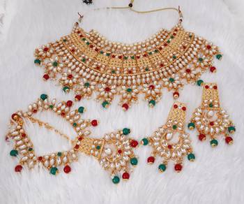 Soni craft multi color gold plated  choker kundan jewel set (0991) 3
