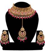 Soni craft romantic color gold plated choker kundan jewel set (0996)
