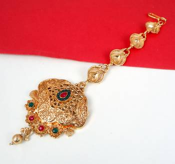 Soni craft fashionable gold plated  multi color mangtikka (1007) 2