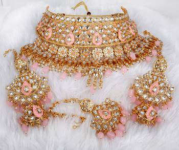 Soni craft alluring gold plated wedding wear necklace set (1012) 2