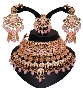 Soni craft alluring gold plated wedding wear necklace set (1012) 1