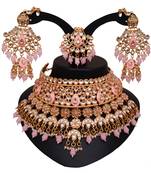 Soni craft alluring gold plated wedding wear necklace set (1012)