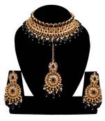 Soni craft black kundan necklace  jewellery set (1017)