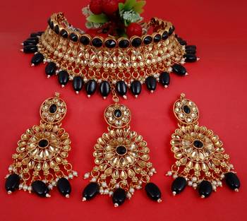 Soni craft black kundan necklace  jewellery set (1017) 2