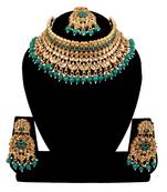 Soni craft classic design green kundan necklace set  (1024)