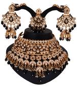 Soni craft black kundan gold plated  wedding wear jewel set (1032)