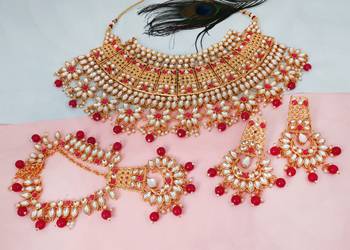 Soni craft  elegant look dark pink gold plated  choker kundan jewel set (1033) 2