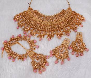 Soni craft amazing gold plated  choker kundan jewel set (1040) 3