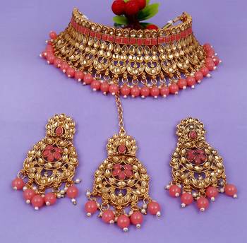 Soni craft designer  gold plated kundan jewel set (1045) 3