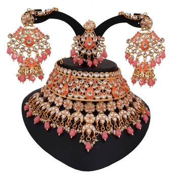 Soni craft romantic color gold plated choker kundan jewel set (1056) 1