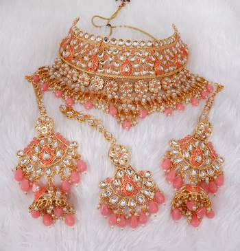 Soni craft romantic color gold plated choker kundan jewel set (1056) 2