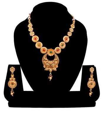 Soni craft gold plated multi color  kundan jewel set (1060) 2