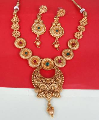 Soni craft gold plated multi color  kundan jewel set (1060) 3