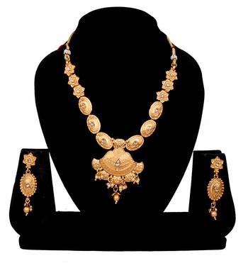 Soni craft gold plated brown  kundan jewel set (1061) 2