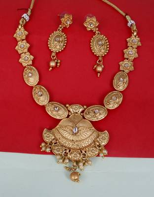Soni craft gold plated brown  kundan jewel set (1061) 3