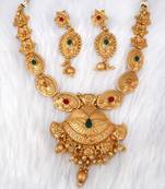 Soni craft gold plated multi color  kundan jewel set (1063)