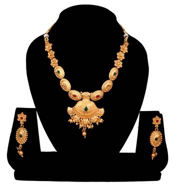 Soni craft gold plated multi color  kundan jewel set (1063) 2