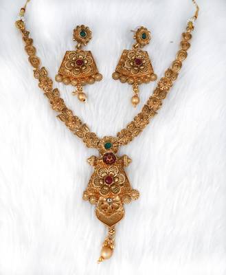 Soni craft gold plated multi color  kundan jewel set (1064) 1