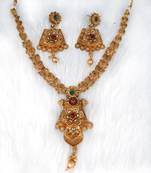 Soni craft gold plated multi color  kundan jewel set (1064)