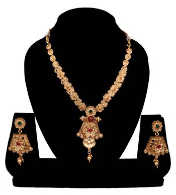 Soni craft gold plated multi color  kundan jewel set (1064) 2