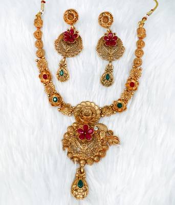 Soni craft gold plated multi color  kundan jewel set (1077) 1