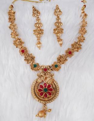 Soni craft gold plated multi color  kundan jewel set (1071) 1