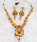 Soni craft gold plated brown  kundan jewel set (1072)