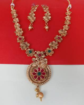 Soni craft gold plated multi color  kundan jewel set (1071) 3