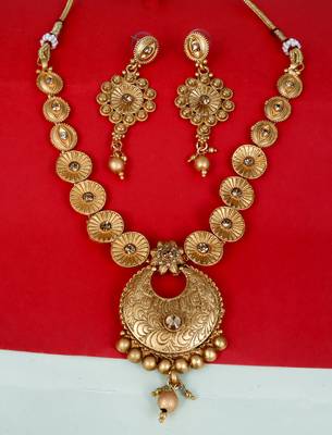 Soni craft gold plated brown  kundan jewel set (1072) 3