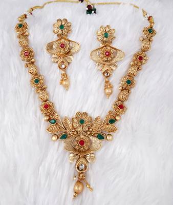 Soni craft gold plated multi color  kundan jewel set (1074) 1